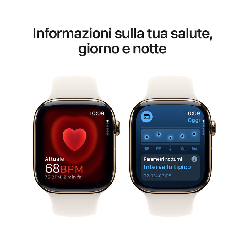 Apple Watch Series 10 Serie 10 GPS + Cellular 46mm Cassa in Titanio color Oro con Galassia Sport Band - M/L