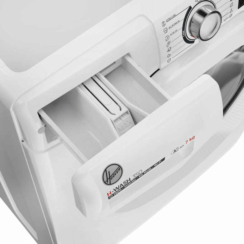 Hoover H3WP4474TAM6/1-S H-WASH 350 Lavatrice Slim A Libera Installazione 7 Kg, 1400 Giri, Classe A, Inverter, Wi-fi, Bianco