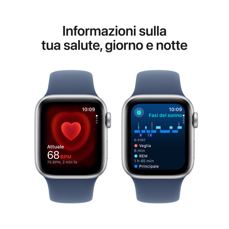 Apple Watch SE GPS + Cellular 40mm Cassa in Alluminio Color Argento con Denim Sport Band - S/M