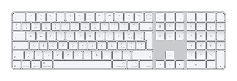 Apple Magic Keyboard con Touch ID e tastierino numerico per Mac con chip (USB‑C) - Italiano - Tasti bianchi