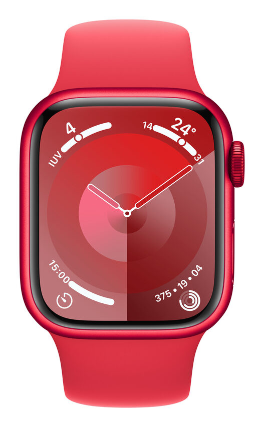 Apple Watch Series 9 GPS Cassa 41m in Alluminio (PRODUCT)RED con Cinturino Sport Band (PRODUCT)RED - S/M