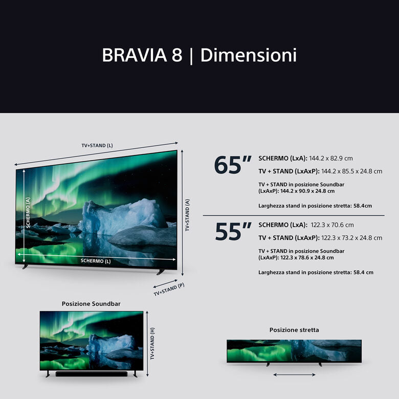 Sony K65XR83AEP Televisione Smart TV 65 Pollici Oled 4K Bravia Nero