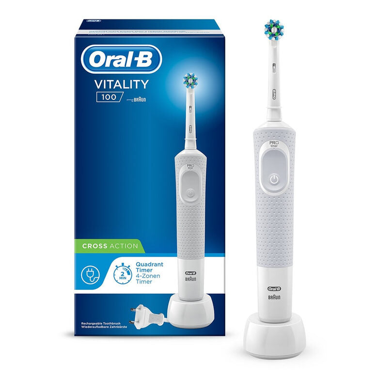 Oral-B Vitality 100 CrossAction Adulto Spazzolino rotante-oscillante Bianco