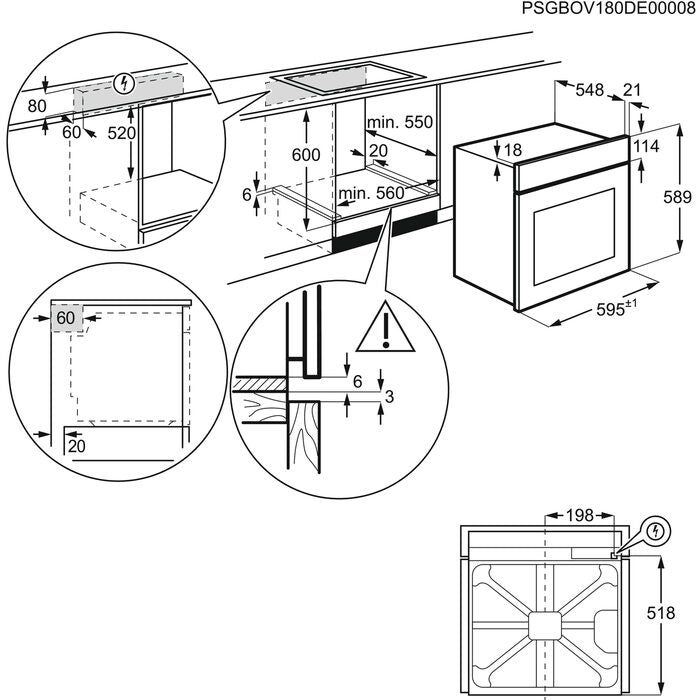 Electrolux ROB3201AOR forno a incasso 72 L A Nero