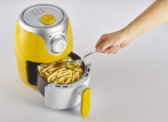 Ariete Airy fryer mini Singolo 2 L Indipendente 1000 W Friggitrice ad aria calda Argento, Bianco, Giallo