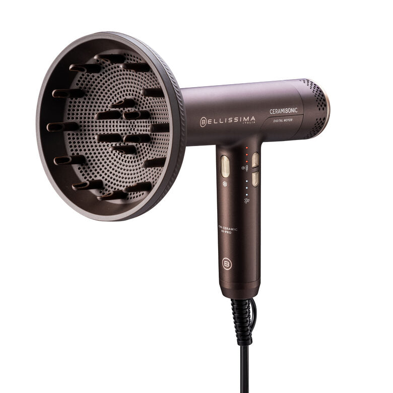 Bellissima Ceramisonic Asciugacapelli, Motore Digitale ad alta velocità, ultraleggero, con tecnologia Tecnologia Ion Ceramic Hi-Pro, ioni, 3 velocità, 3 temperature, Impostazione Gentle Dry,