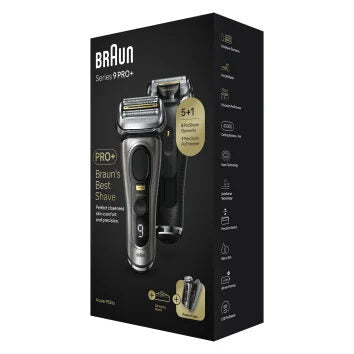 Braun Series 9 Pro+ 9525s Wet & Dry Rasoio Trimmer Metallico