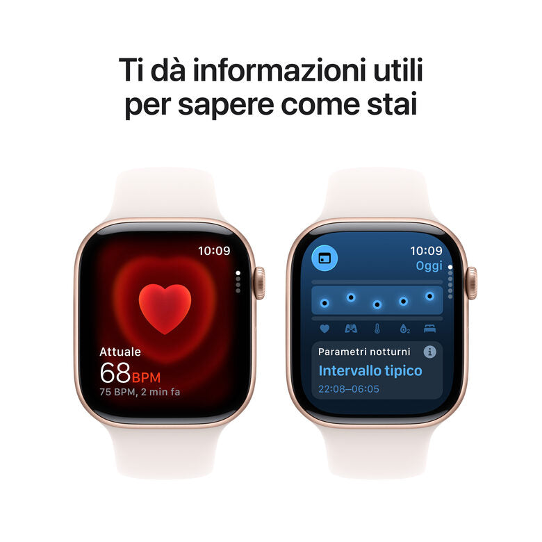 Apple Watch Series 11 GPS 46mm Smartwatch Cassa Alluminio Oro Rosa con Band Rosa Fard - M/L