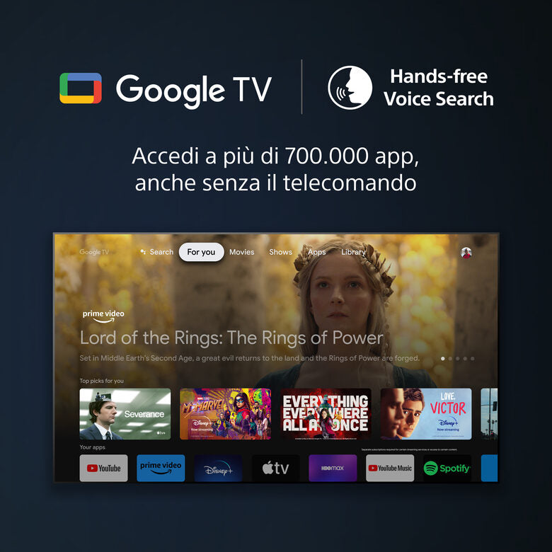Sony KD-55X75WL Televisione Smart TV 55 Pollici Led 4K Hdr Google TV Bravia Core Narrow Bezel Design