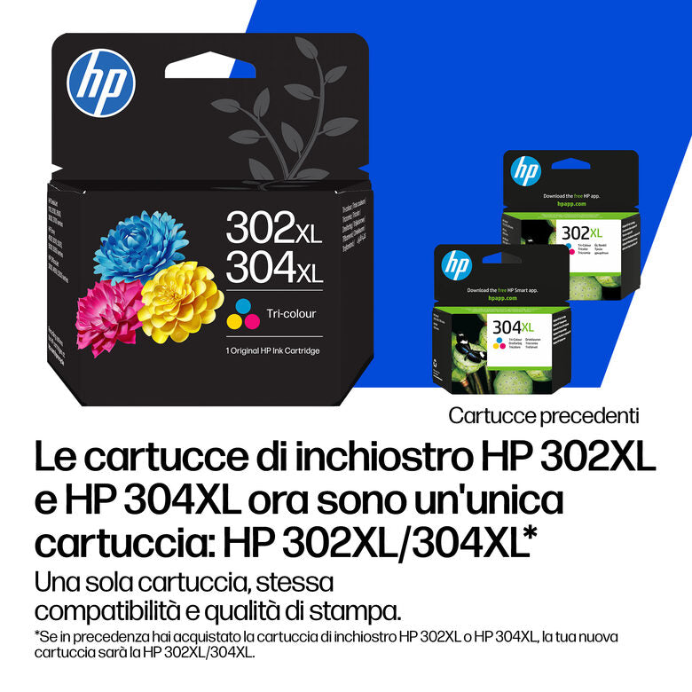 HP Confezione da 2 cartucce di inchiostro tricromia/nero 302/304