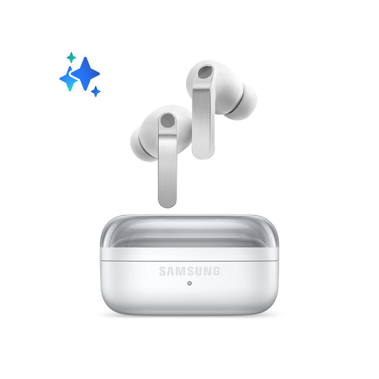 Samsung Galaxy Buds4 Pro, White, Corpo in metallo, Altoparlante a 2 vie e doppio amplificatore, Chiamate cristalline, Audio a 360°, ANC migliorata, Controllo adattivo del rumore, Connessione
