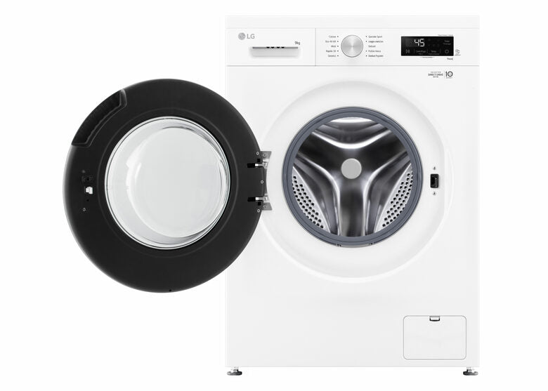 LG F4NX1009NWB Serie X1 Lavatrice Smart A Libera Installazione 9 Kg, 1400 Giri, Wi-Fi, Sistema 6 Motion, Allergy Care, Direct Drive, Classe A, Bianco