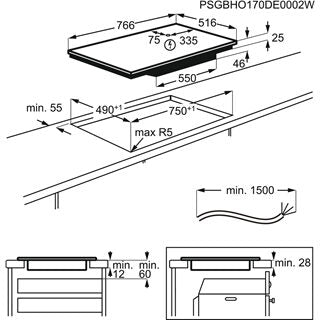 AEG IKB84443XB piano cottura Nero, Acciaio inossidabile Da incasso Piano cottura a induzione 4 Fornello(i)