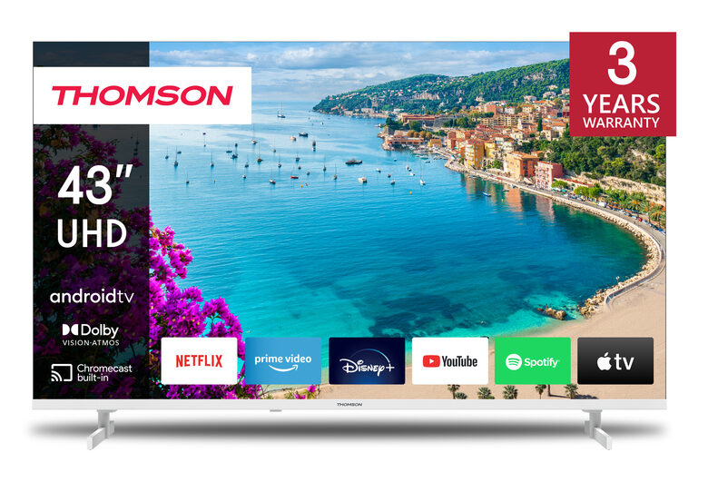 Thomson 43UA5S13W Televisione Smart TV 43 Pollici Led 4K Ultra Hd Wi-fi Bianco