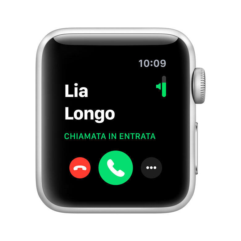 Apple Watch Series 3 GPS, 38mm in alluminio argento con cinturino Sport Bianco