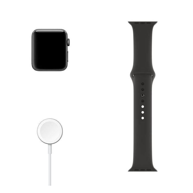 Apple Watch Series 3 GPS, 42mm in alluminio grigio siderale con cinturino Sport Nero