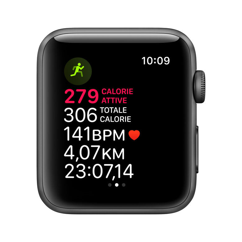 Apple Watch Series 3 GPS, 42mm in alluminio grigio siderale con cinturino Sport Nero