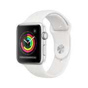Apple Watch Series 3 GPS, 42mm in alluminio argento con cinturino Sport Bianco