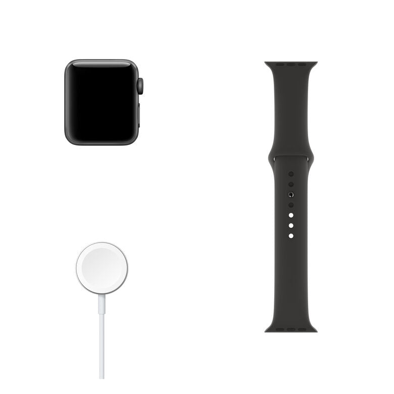 Apple Watch Series 3 GPS, 38mm in alluminio grigio siderale con cinturino Sport Nero