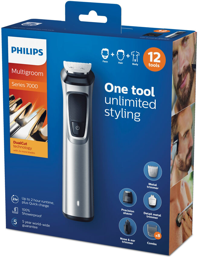 Philips MULTIGROOM Series 7000 12 in 1, Barba, capelli e corpo MG7710/18