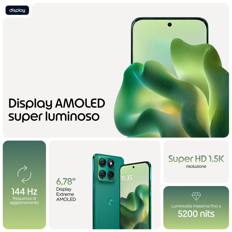 Motorola edge 70 fusion 17,2 cm (6.78") Doppia SIM Android 16.0 5G USB tipo-C 8 GB 256 GB 5200 mAh Verde