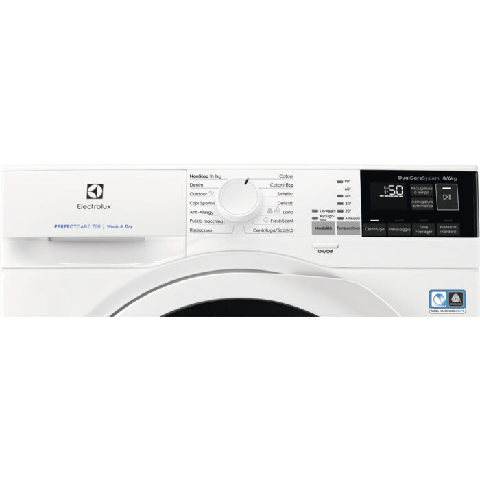 Electrolux PerfectCare 700 lavasciuga Libera installazione Caricamento frontale Bianco E