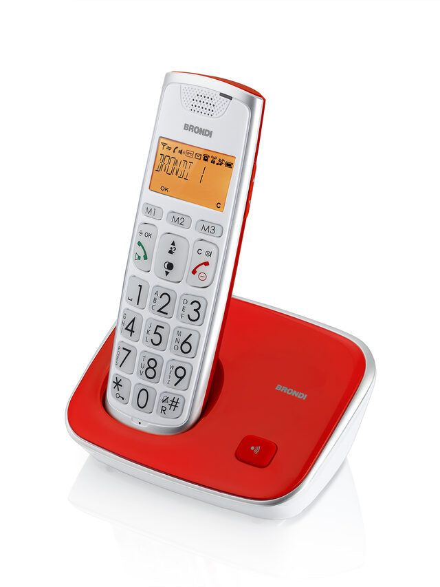 Brondi Bravo Gold 2 Telefono DECT Identificatore di chiamata Rosso, Bianco