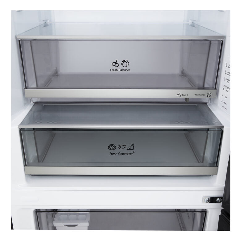LG GBBW322CEV Frigorifero combinato 70cm, Classe C, 465L, Wi-Fi, Door Cooling, Fresh Converter & Balancer, Black Steel