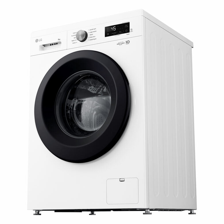 LG F4NX1008NWK Serie X1 Lavatrice Smart A Libera Installazione 8 Kg, 1400 Giri, Allergy Care, Direct Drive, Wi-Fi, Sistema 6 Motion, Classe A, Bianco