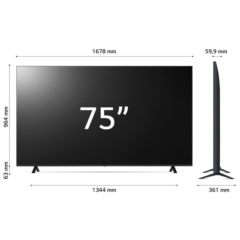 LG 75NANO82T6B Televisione Smart TV 75" Pollici Led 4K NANOcell Serie NANO82 3 HDMI
