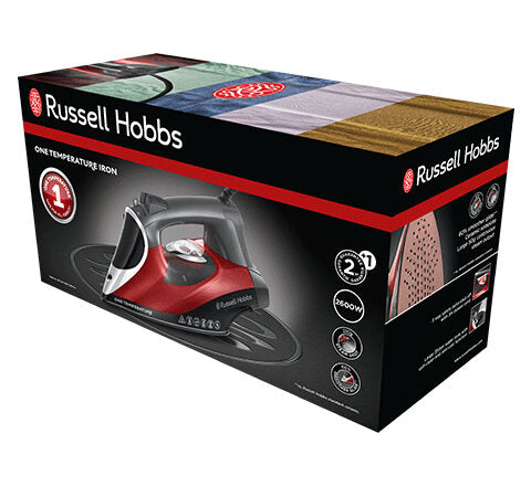 Russell Hobbs 25090-56 ferro da stiro Ferro da stiro a secco e a vapore Ceramica 2600 W Nero, Grigio, Rosso