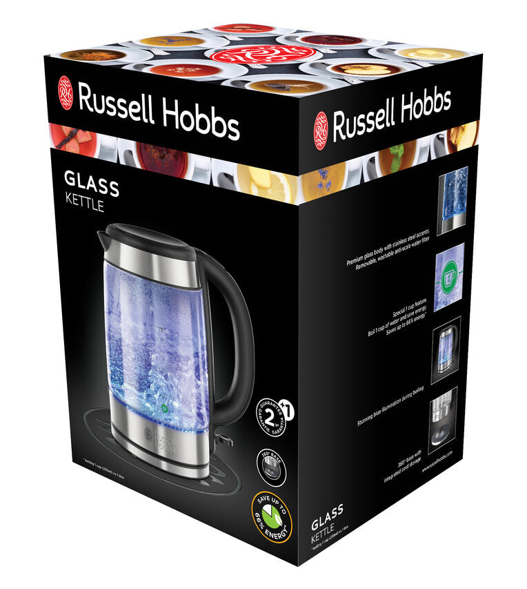 Russell Hobbs 21600-57 bollitore elettrico 1,7 L 2200 W Acciaio inossidabile, Trasparente