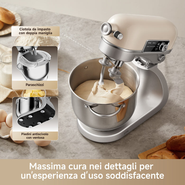Dreame BioKnead Sbattitore con base 800 W Bianco, Crema