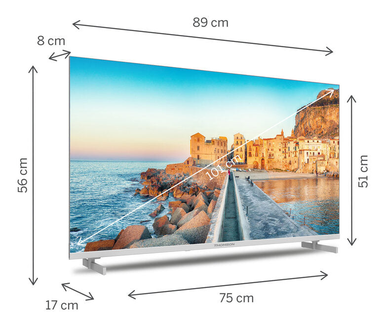 Thomson 40FG2S15W Tv Led 40" Pollici Full HD Google Tv Bianco