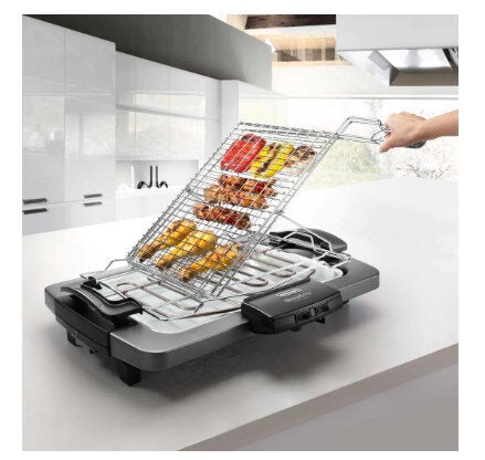 De’Longhi BQ 80.X Barbecue con Griglia Elettrica Girevole 2450W
