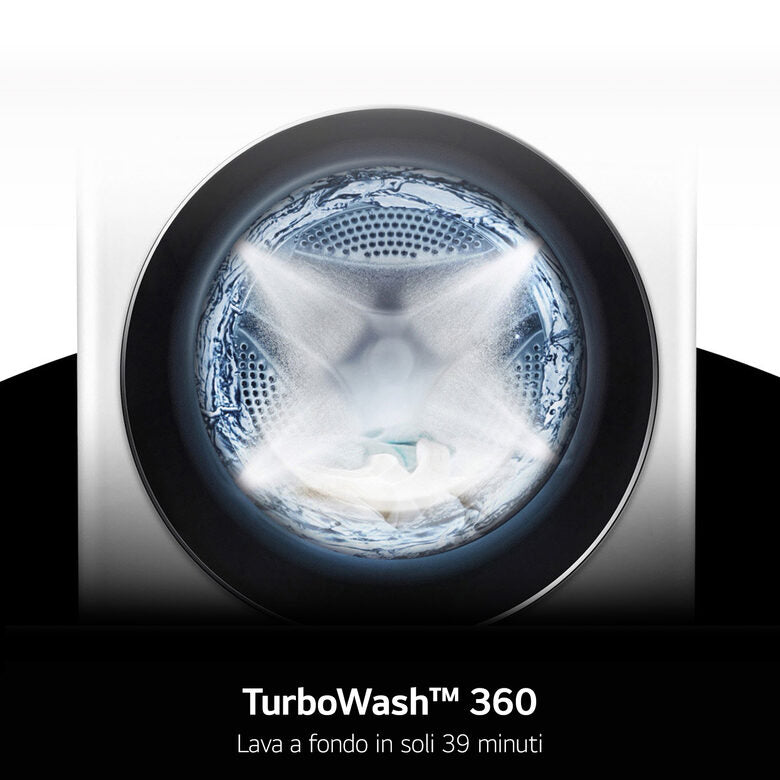 LG F0P3020TSWC Serie P3 Lavatrice XL A Libera Installazione 20 Kg, 1000 Giri, AI DD™, TurboWash 360, Lavaggio A Vapore, Wi-Fi, Classe B, Bianco