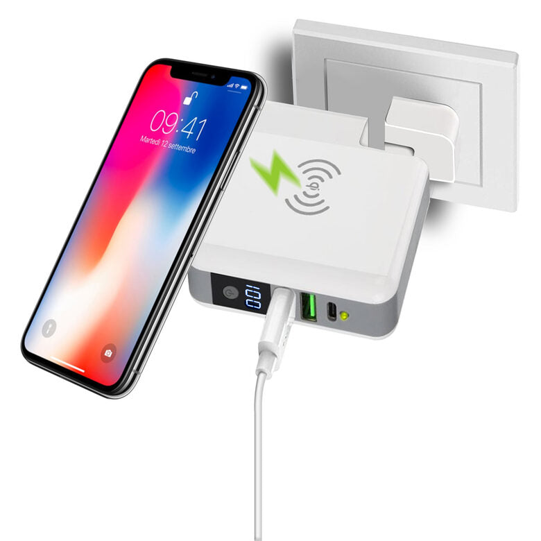 Area TC3IN1W batteria portatile Ioni di Litio 6700 mAh Carica wireless Bianco
