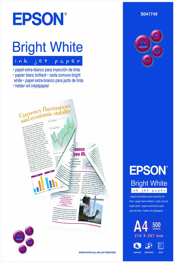 Epson Bright White Inkjet Paper - A4 - 500 Fogli