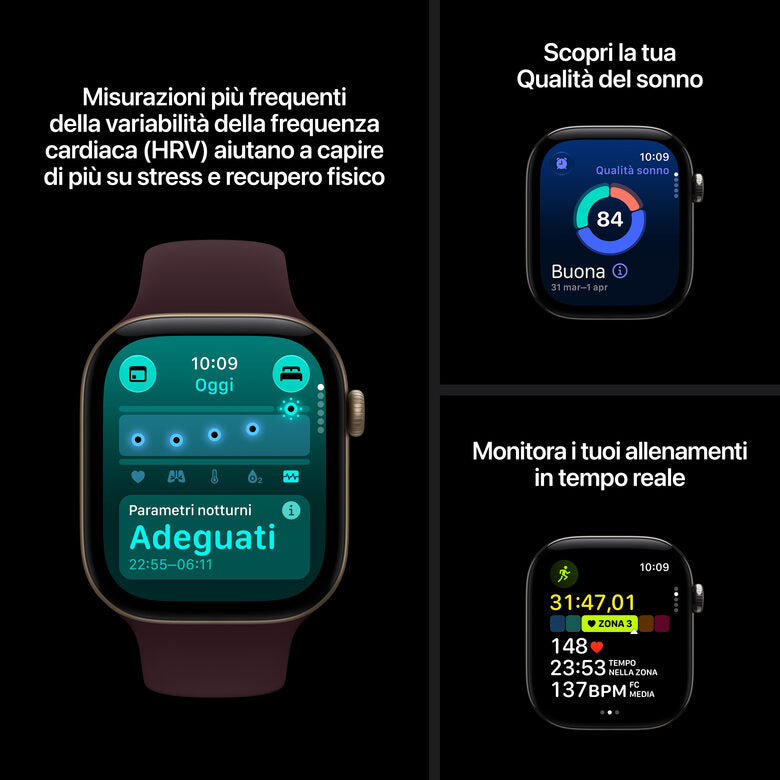 Apple Watch Series 12 GPS + Cellular, cassa 46 mm in alluminio grigio siderale con cinturino Sport blu marino - M/L