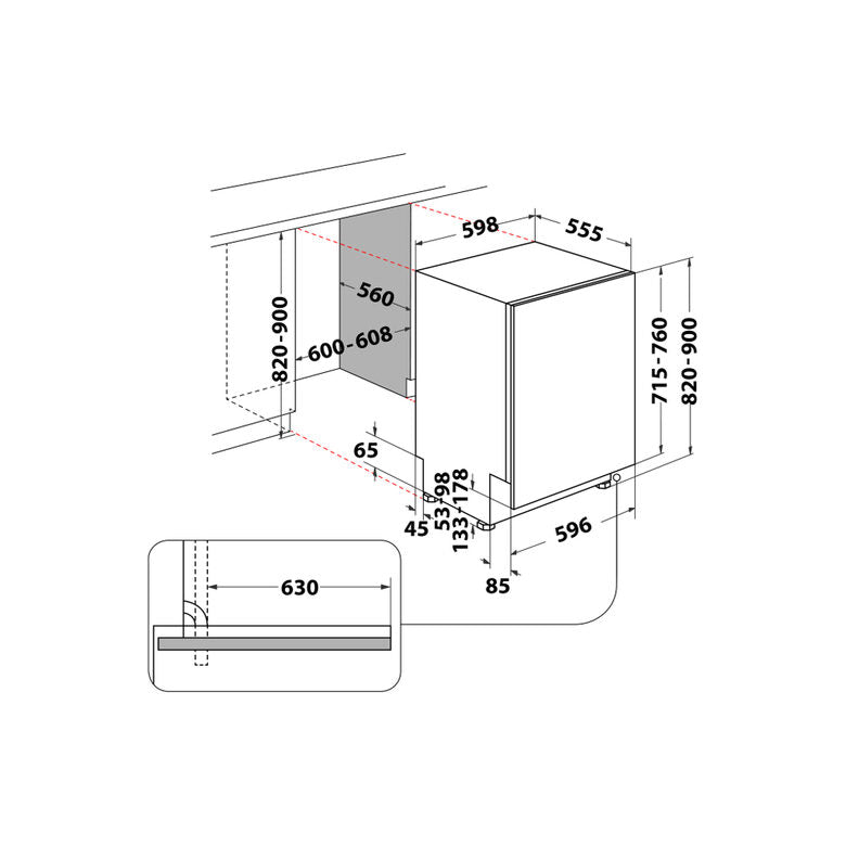 Hotpoint H7I HP42 LO Lavastoviglie a Incasso Scomparsa Totale 15 coperti C