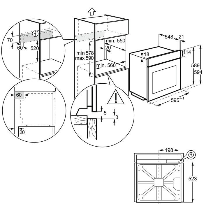 AEG BSE574222M Forno a Incasso 72 L A+ Nero, Acciaio inossidabile