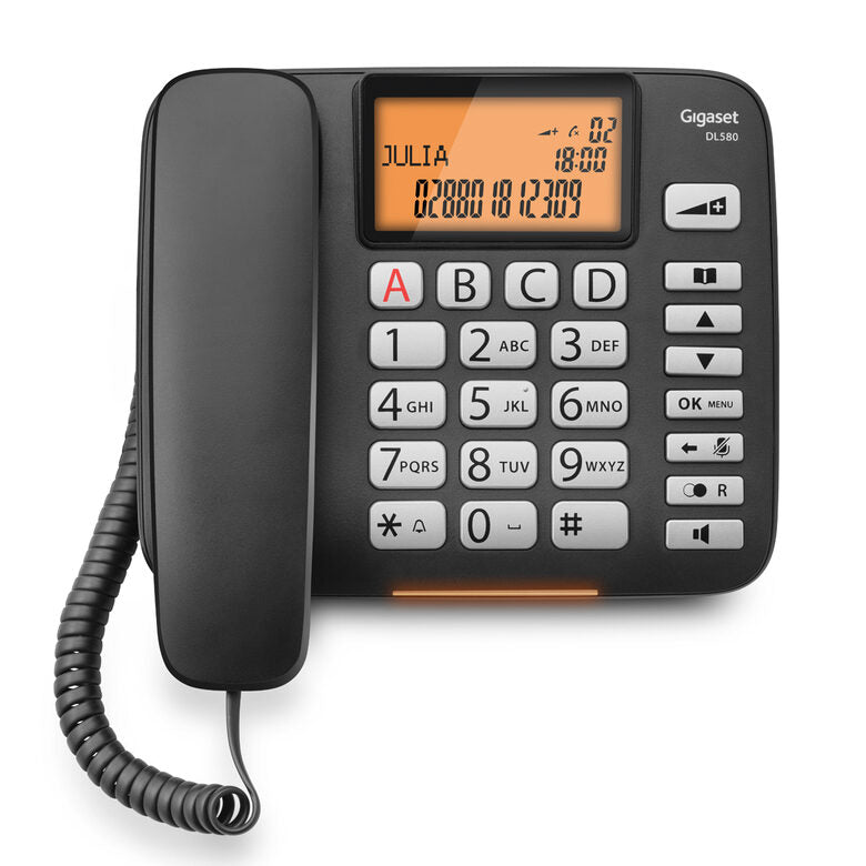 Gigaset DL580 telefono Telefono analogico Identificatore di chiamata Nero