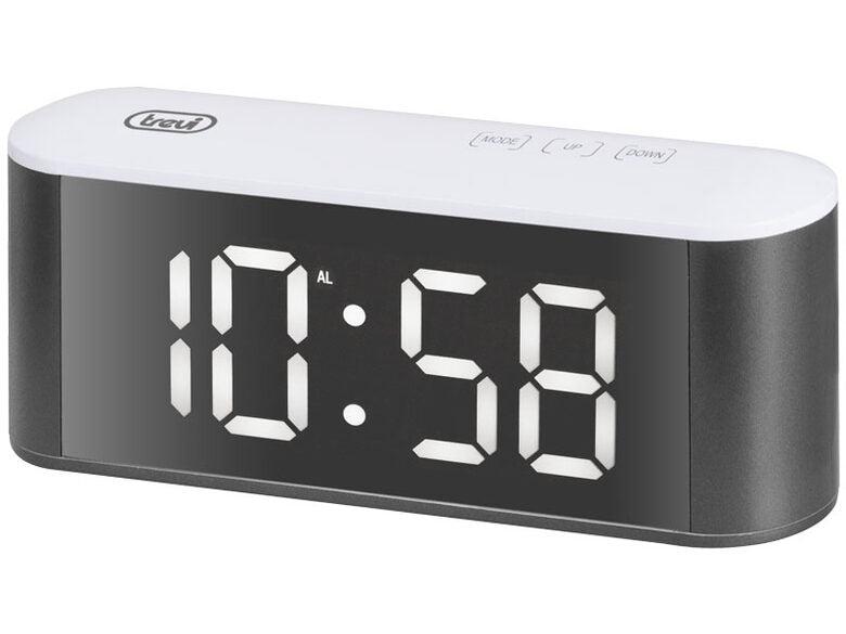 Trevi EC 883 BL Orologio da tavolo digitale Rettangolare Nero, Bianco
