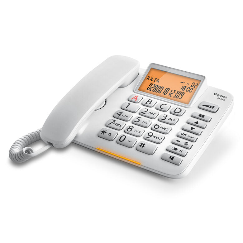 Gigaset DL580 Telefono analogico Identificatore di chiamata Bianco