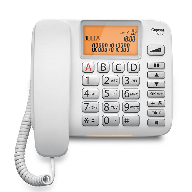Gigaset DL580 Telefono analogico Identificatore di chiamata Bianco