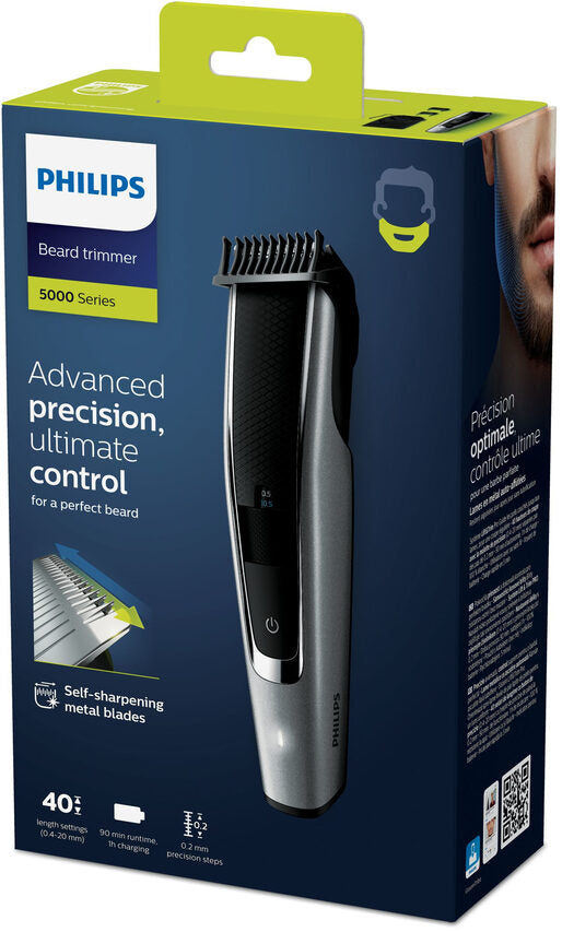 Philips BEARDTRIMMER Series 5000 Rifinitore per barba con impostazioni di precisione da 0,2 mm