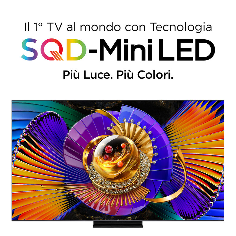TCL C7L TV 75C7L SQD‑Mini LED da 75", 4K HDR, 3000 nit, 1.352 zone di dimming, Google TV, 144Hz, Dolby Vision & Atmos, Audio Bang & Olufsen