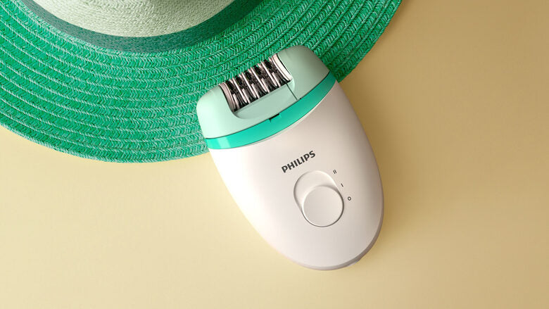 Philips Satinelle Essential Epilatore compatto, per gambe, con filo + 2 accessori