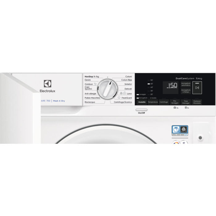 Electrolux EW7W474BI lavasciuga Da incasso Caricamento frontale Bianco E