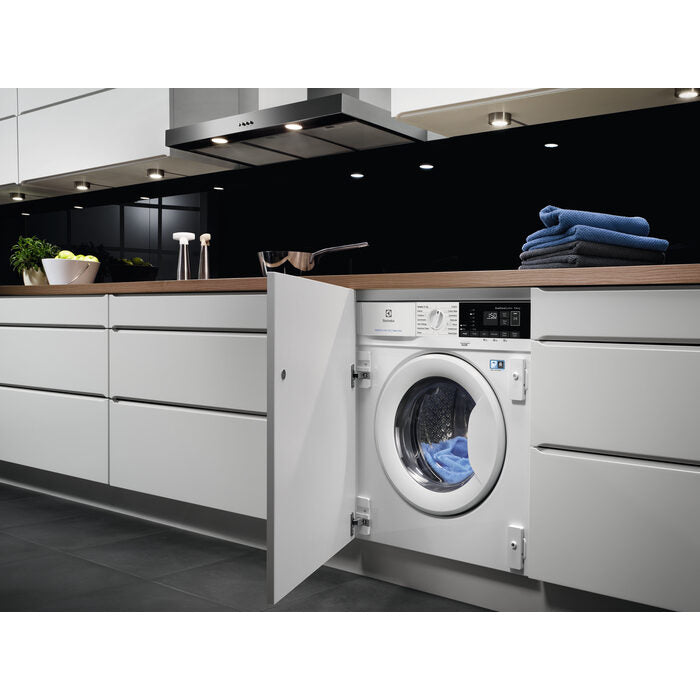 Electrolux EW7W474BI lavasciuga Da incasso Caricamento frontale Bianco E